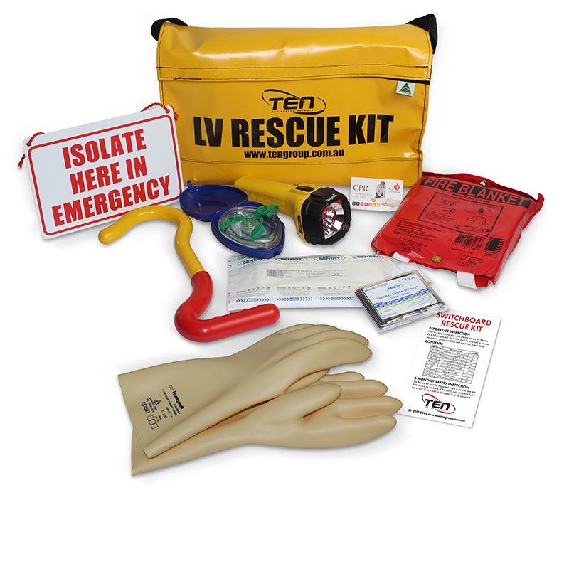 Kit, Rescue, LV Switchboard, c/w 1000v Rubber Gloves, LV Rescue Hook, TEN TEN Group